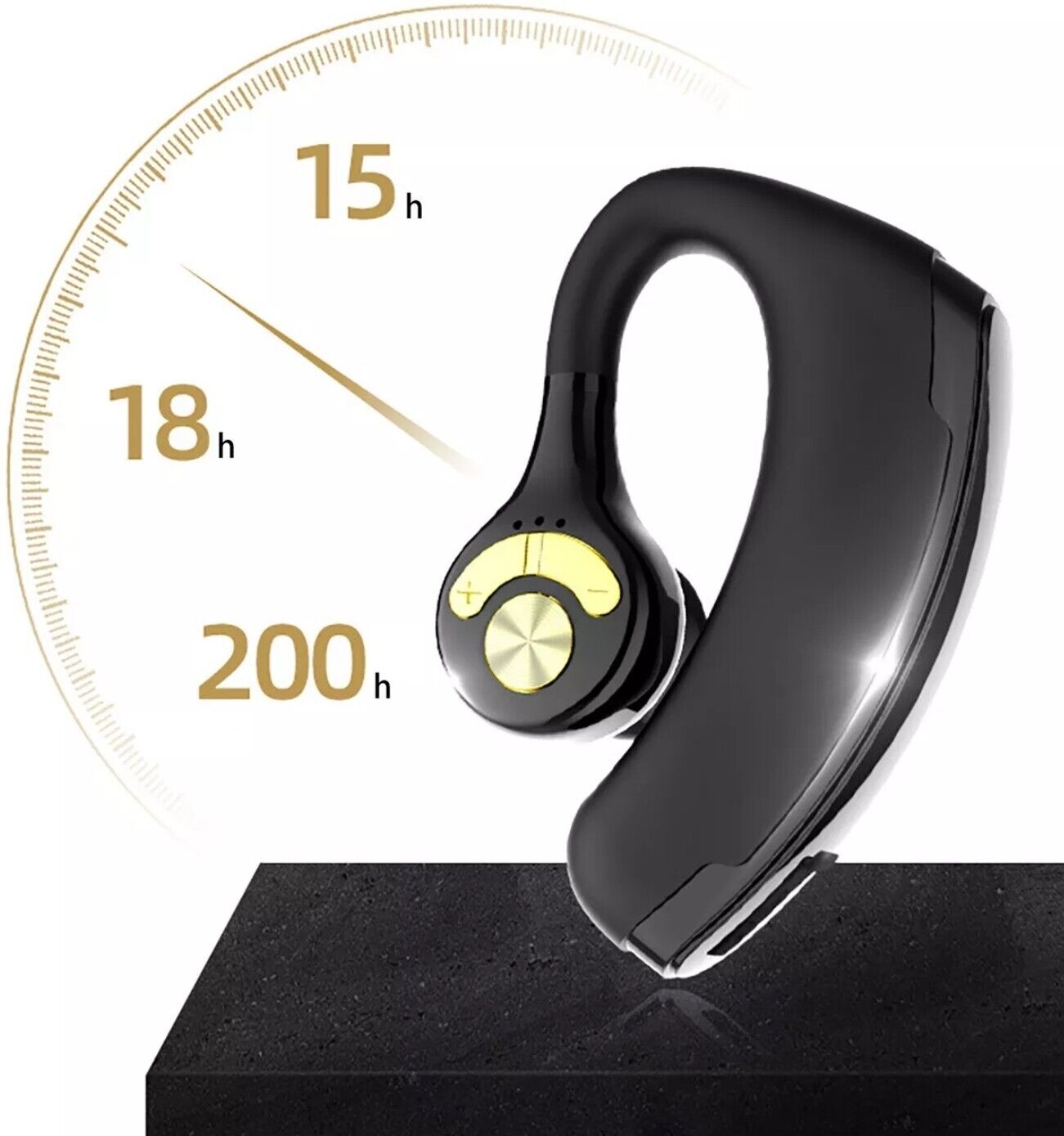 Bluetooth 5.0 Earpiece Driving Trucker Wireless Headset Earbuds Noise Cancelling