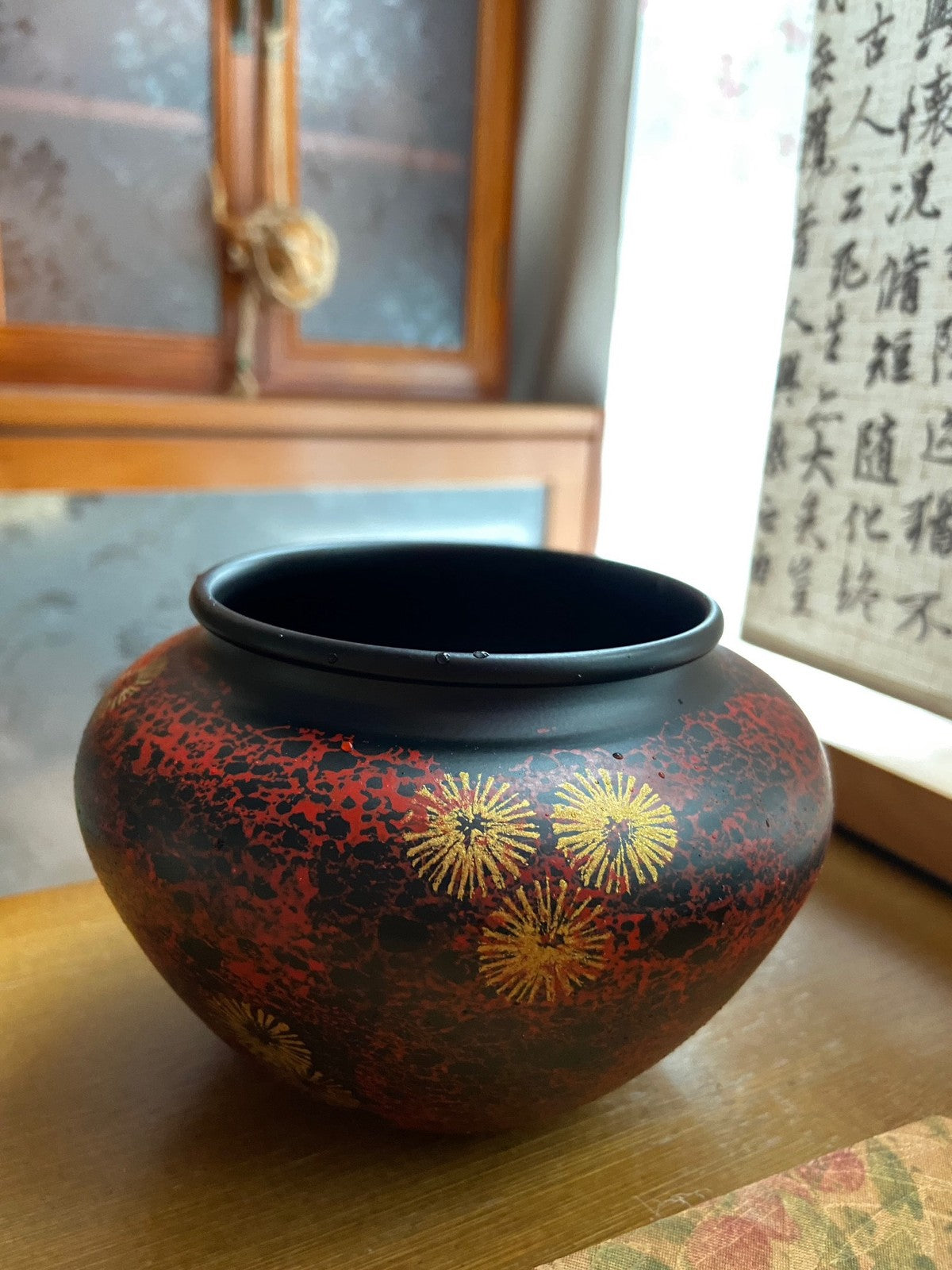 Vintage Lacquer Iron Tea Wash Small Tea Residue Jar Kung Fu Tea Set Accessory