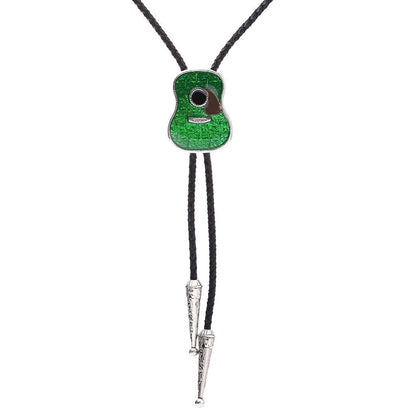Men Bolo Tie Country Guitar Head Women American Western Cowboy Necktie 3.5x2.8cm