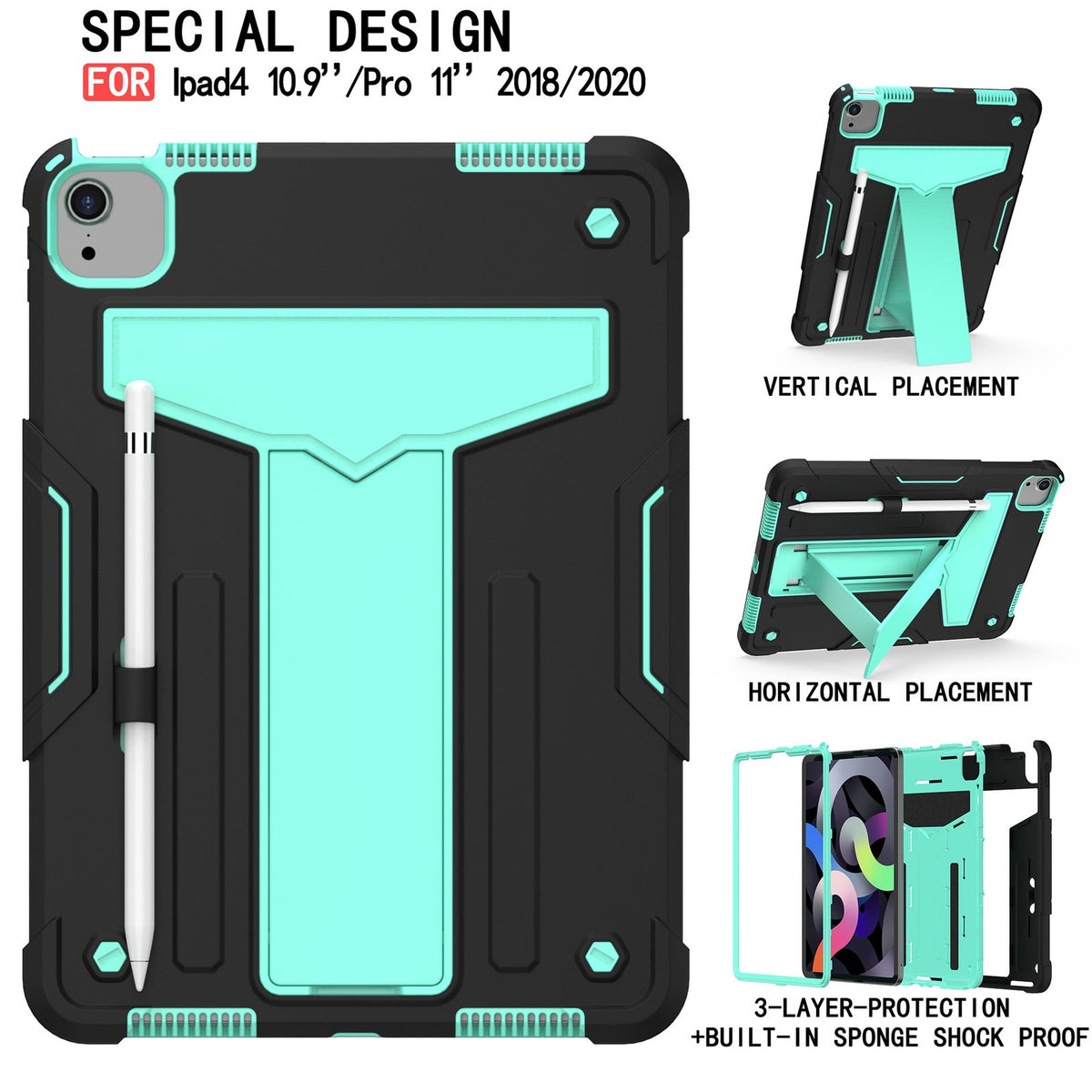 Holder Stand case For Ipad air 4 10.9-inch / ipad pro (2019/2020) tablet case