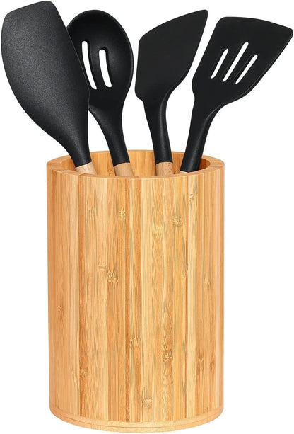 Bamboo Utensil Holder Kitchen Decor Storage Organizer Kitchen Bathroom Office