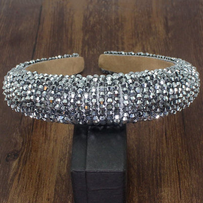 Women Headbands Baroque Fashion Rivet Sponge Luxury Hair Hoop Ladies Headdresses