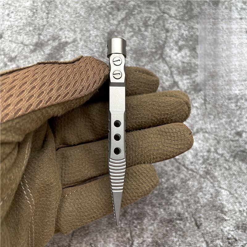 EDC Titanium Alloy CNC Tweezer Portable Antiskid Outdoor Pocket Camping Tool