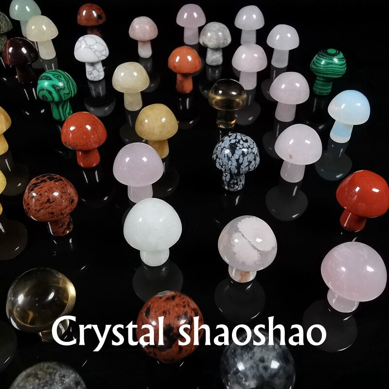 20pieces MIX Natural Crystal Mushroom/Hand Carved Quartz Crystal