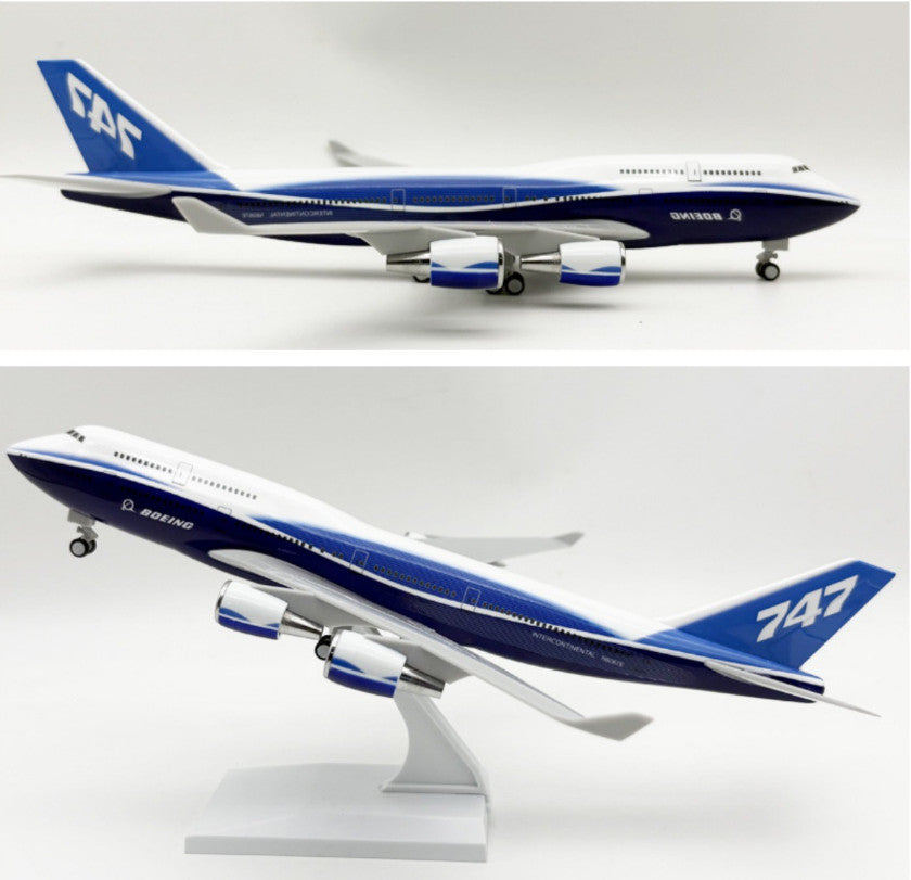 30CM BOEING 747-400 Passenger Plane Airplane Landing Gear Resin Aircraft Model