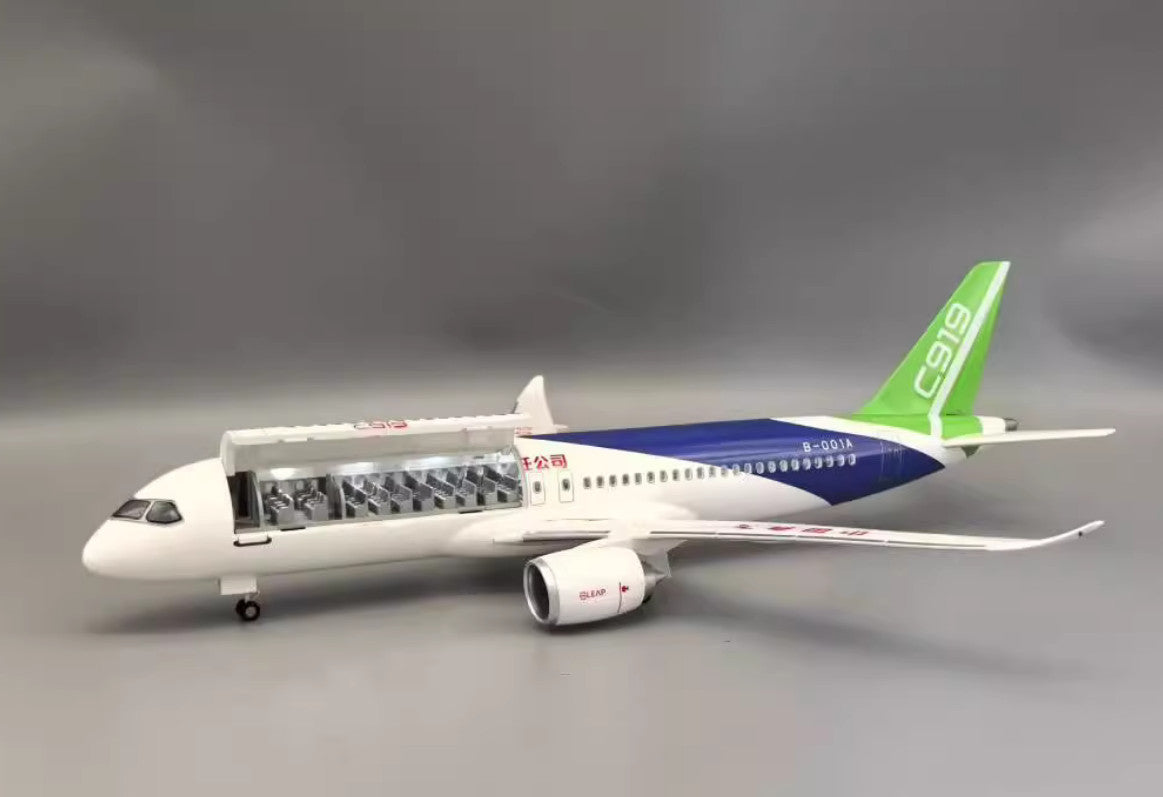 47CM 1:82 CHINA COMAC C919 Plane Aircraft Led Sound- controll Light Resin Model