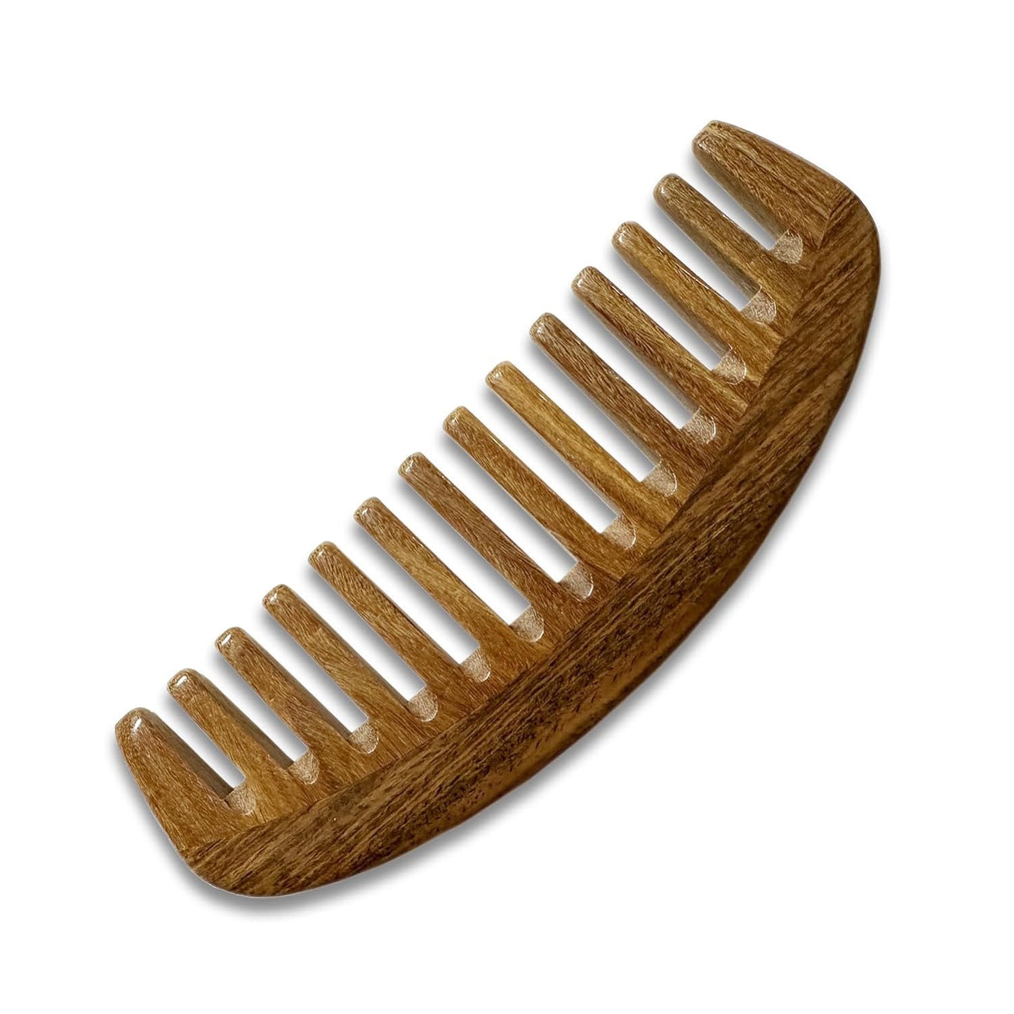 Wooden Hair Comb for Thick Hair No Handle Wide Tooth Comb Natural Green Sandalwo