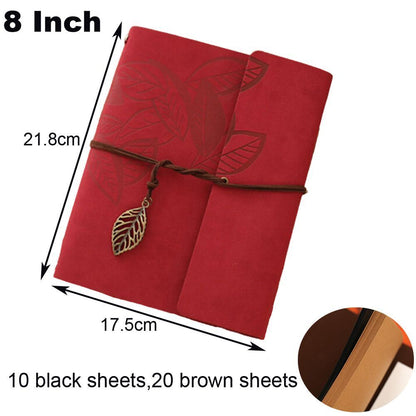 Photo Album 30 Sheet Vintage Leather Scrapbooking Book Refillable Page 21.5x17cm