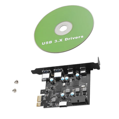 1PC Multi-Port Expansion Card 2xUSB-C 2xUSB-A PCIe X1 5Gbps Speed Plug-N-Play