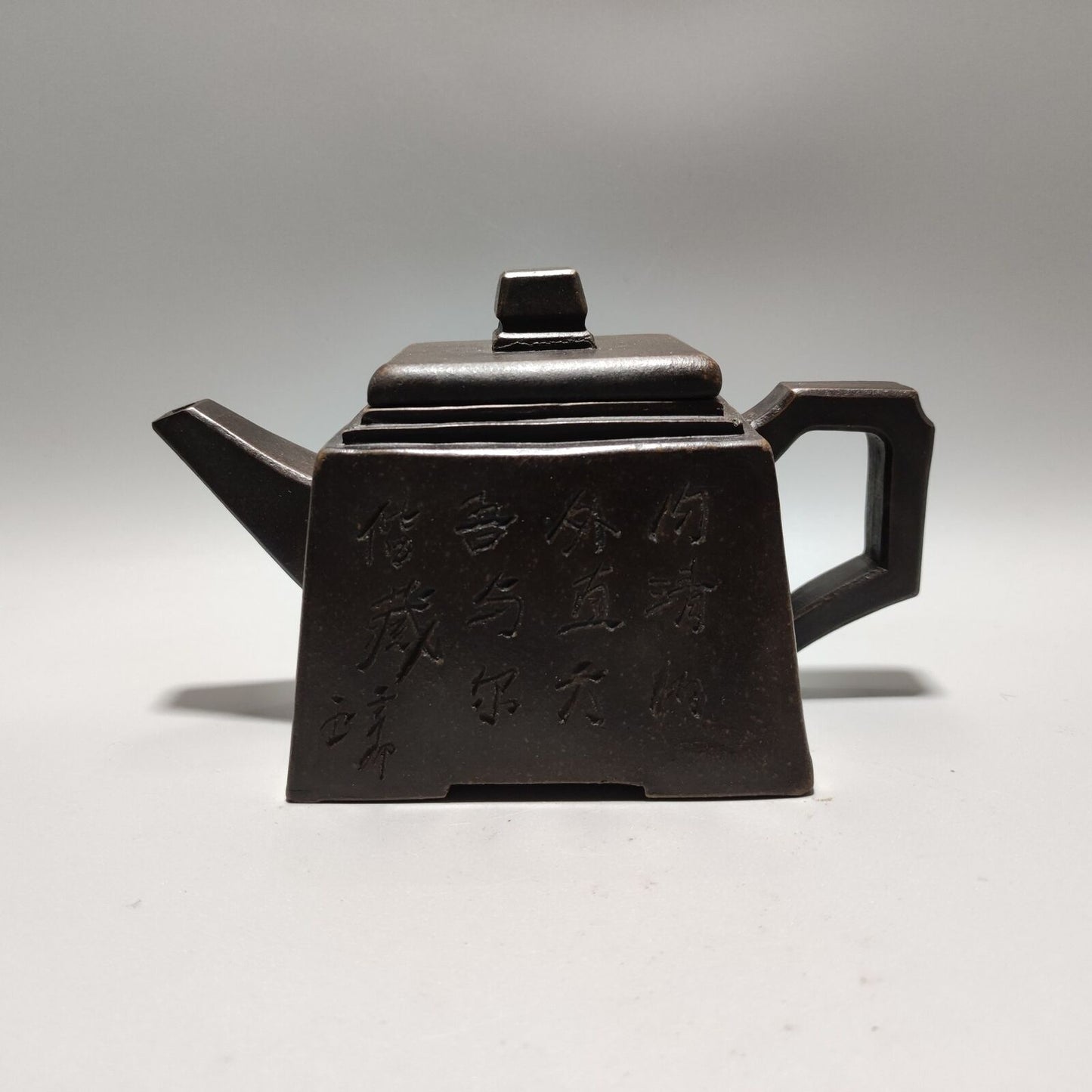 Vintage Chinese Yixing Purple Clay Teapot Zisha Ceremony Carving Collectible Art