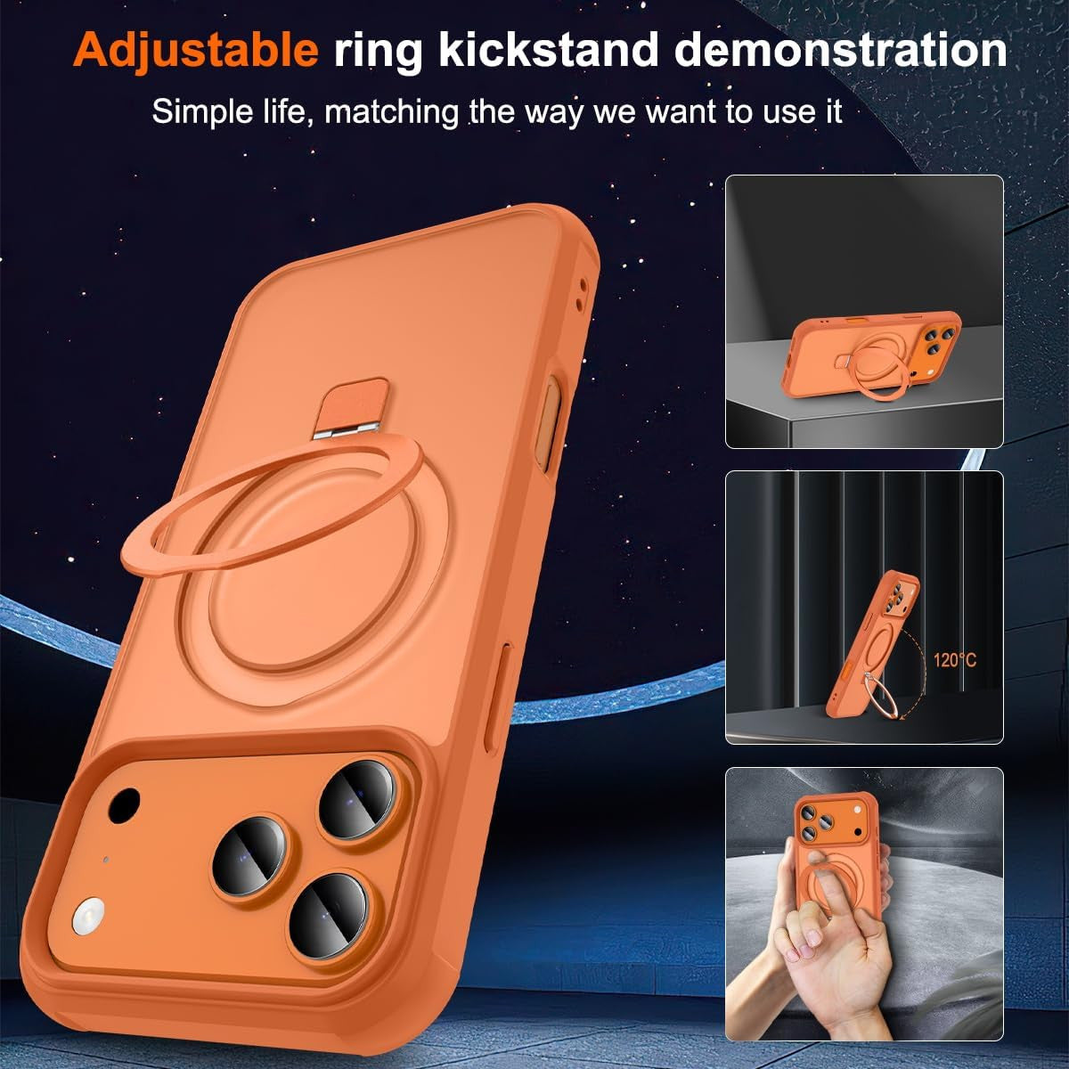 Magnetic Compatible with Iphone 17 Pro Max Case with Stand [Military Grade Drop