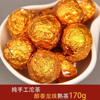 170g Yunnan Pu'er Tea Mellow Aroma Xiaolongzhu Ripe Tea Handmade Pu Erh Tea