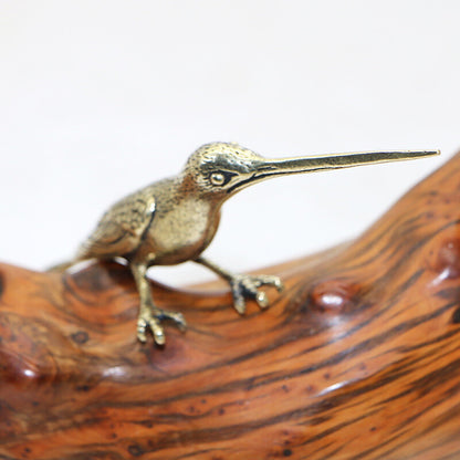 Solid Brass Birds Figurines Antique Statue Hummingbird Tea Knife Home Decor A+