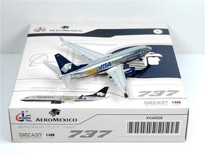 1:400 JC Wings AEROMEXICO BOEING B737-700 Passenger Airplane Diecast Model