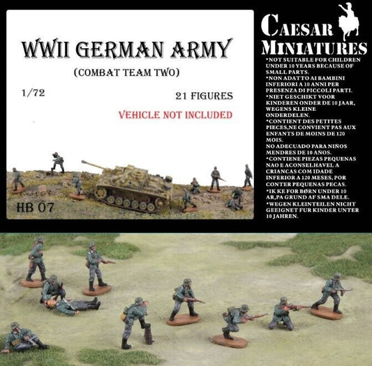 WWII GERMAN ARMY COMBAT TEAM TWO 21 FIGURES 1/72 Soldiers model Kit CAESAR