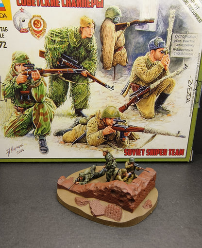 1/72 4Pcs World War II Soviet Sniper Soldier Model