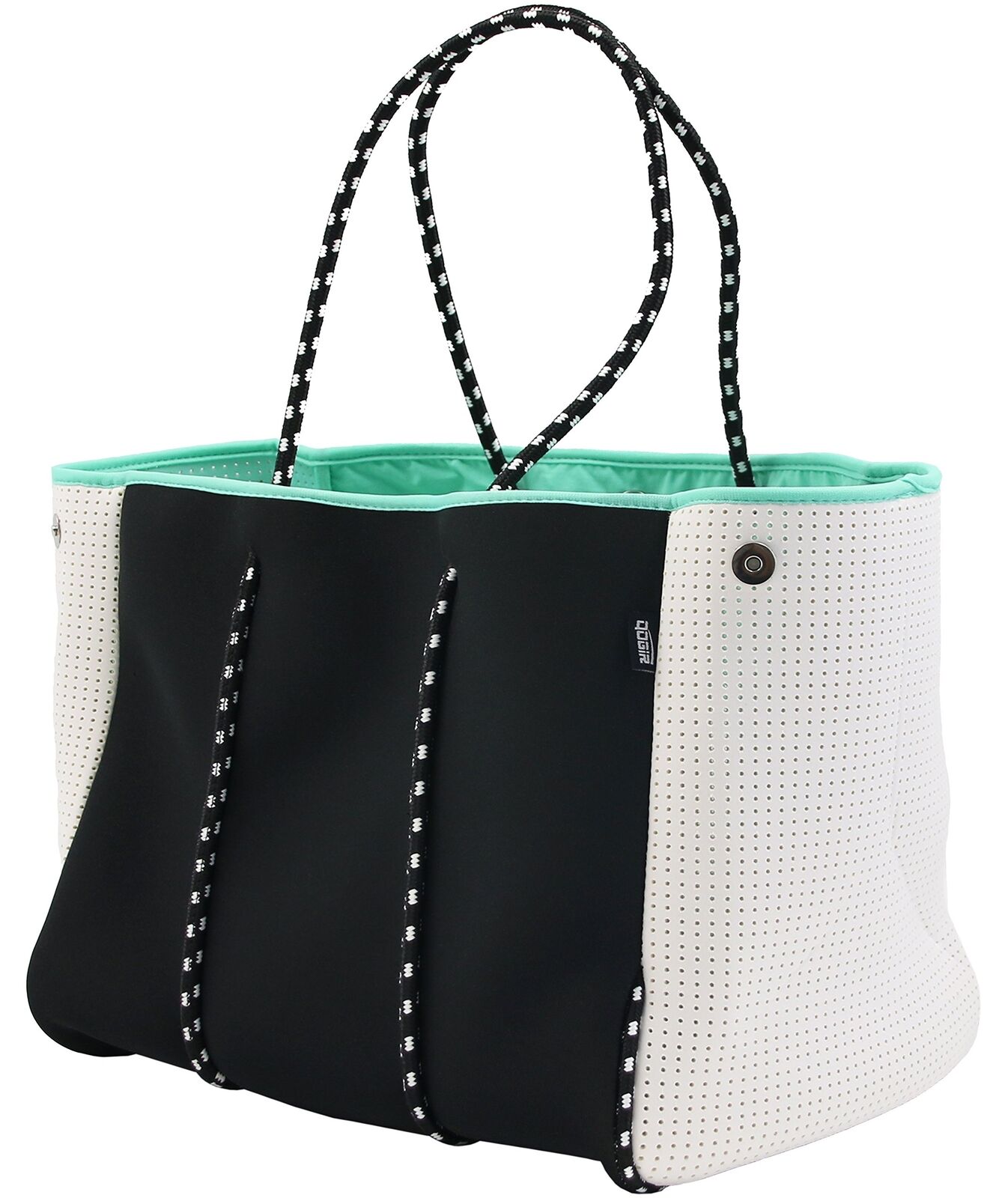 QOGiR Neoprene Multipurpose Beach Bag Tote with Inner Zipper X-Large, Black