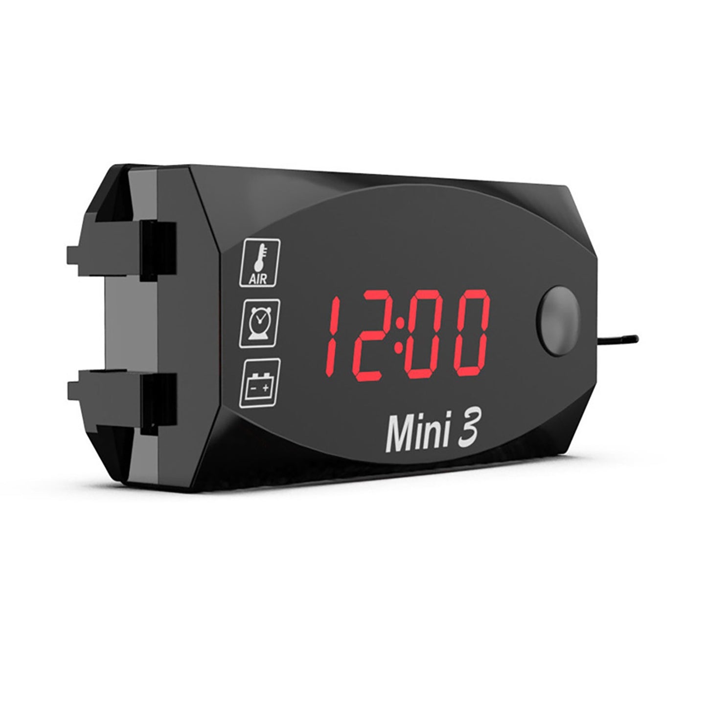 3 in 1 Motorcycle Electronic Clock Thermometer Voltmeter Multifunction LED