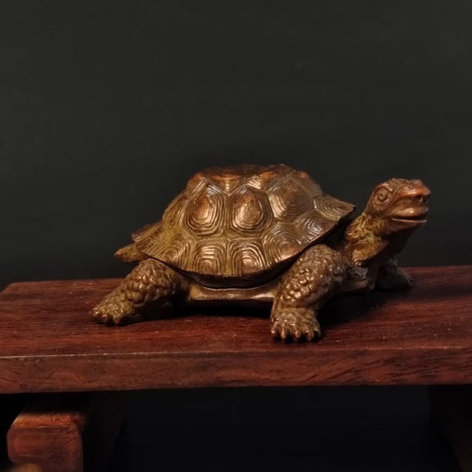 Collection Chinese old bronze handmade cast turtle tortoise statue gift tea pet