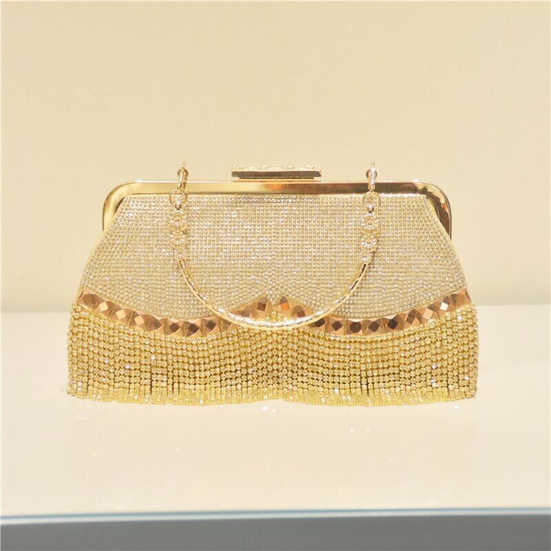 Women's Evening bag Clutch Bags Wedding Lock Bag Chain Tassel Shoulder Bags
