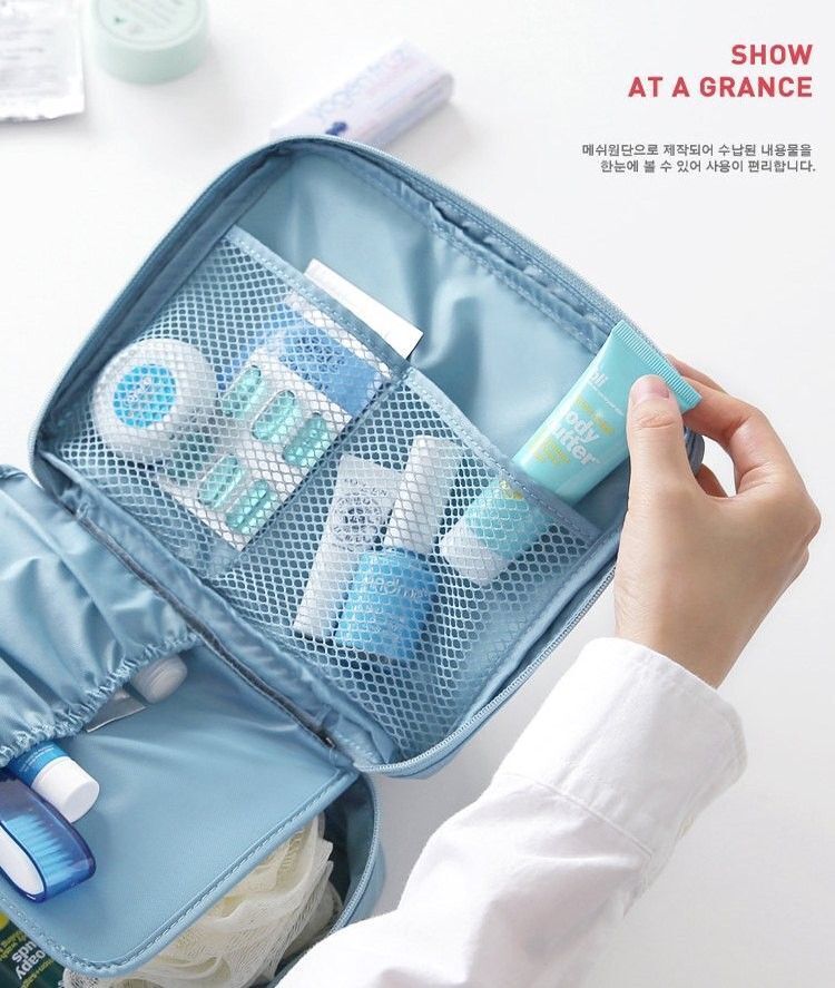Cosmetic Bag Waterproof Zipper Makeup Purse Multifunction Organizer Traveling