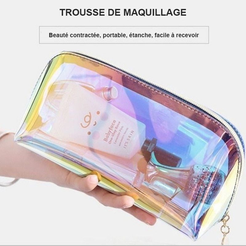 Fashion Laser Cosmetic Bag Traveling Dumpling Shape Transparent Toilet Purse 1PC
