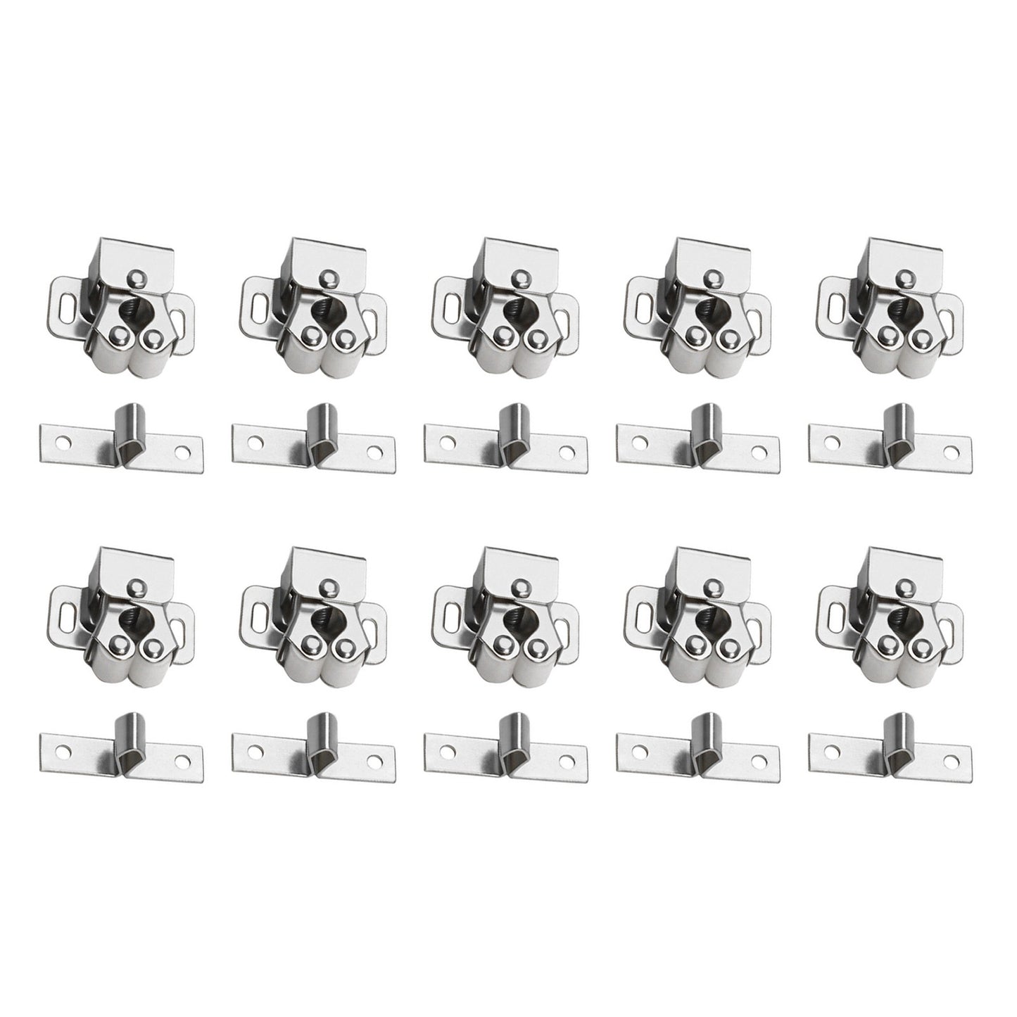 10 Pcs Silver Roller Catch Lock Durable For Dressers/Doors/Cabinets Accessories