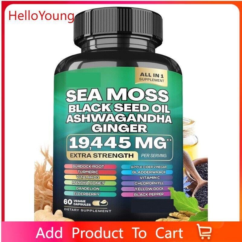 Black Seed Oil 4000Mg Sea Moss 7000Mg Turmeric 2000Mg Ashwagandha 2000Mg