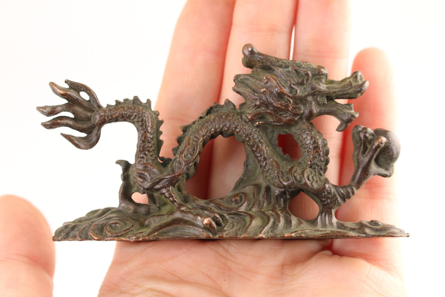 Rare bronze handmade dragon statue figure collectable tea pet home decor art