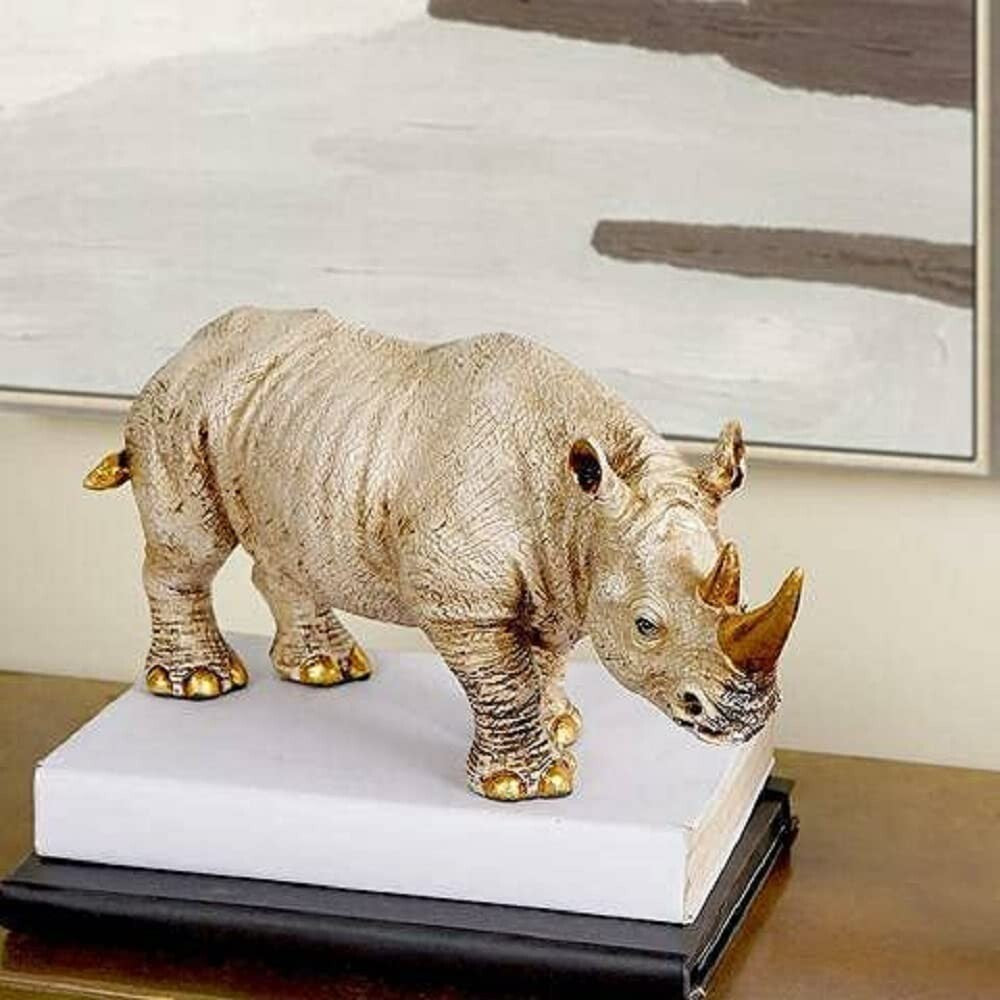 Polyresin One Horned Rhinoceros Idol Figurines Gifts for Home Decor Statue