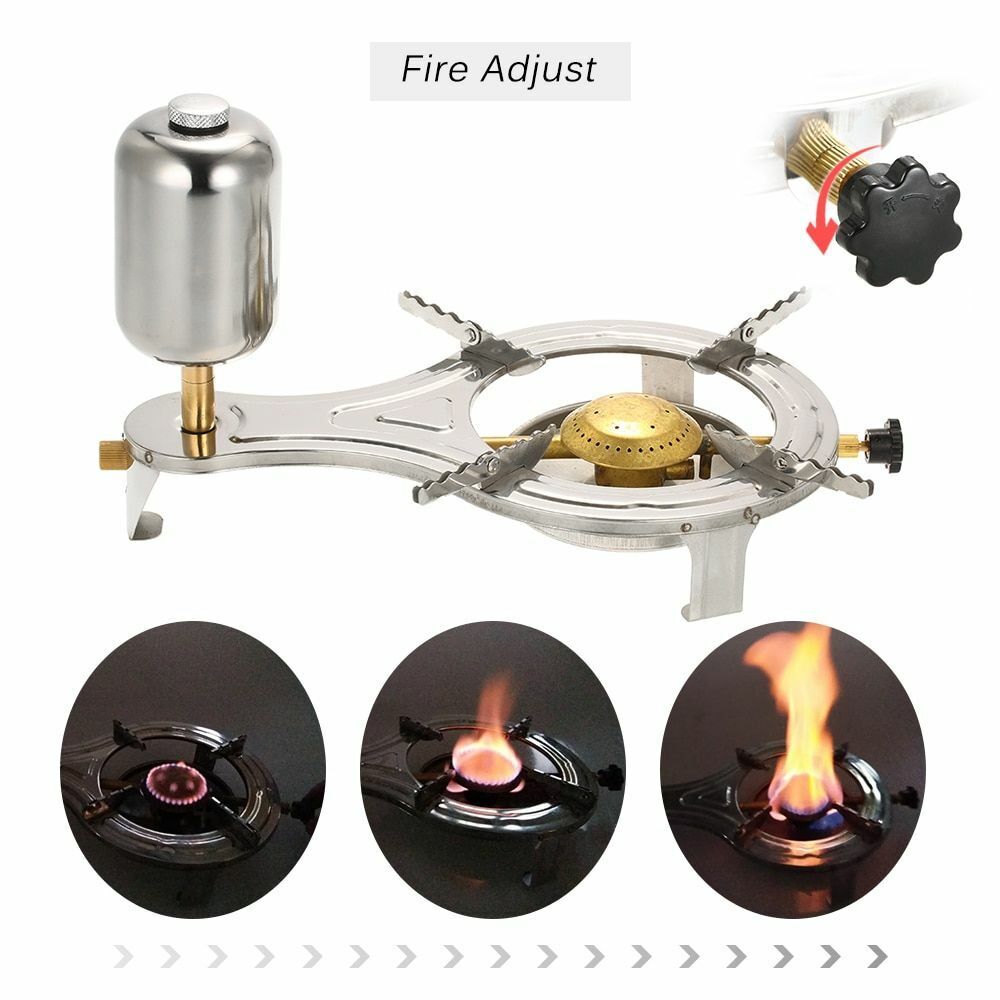 Outdoor Stainless Steel Alcohol Stove Camping Equipment Hiking Wood Mini Picnic