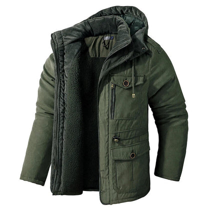 Men's Parkas Fleece Coats Outdoor Winter Jacket Male Windbreaker Outwear