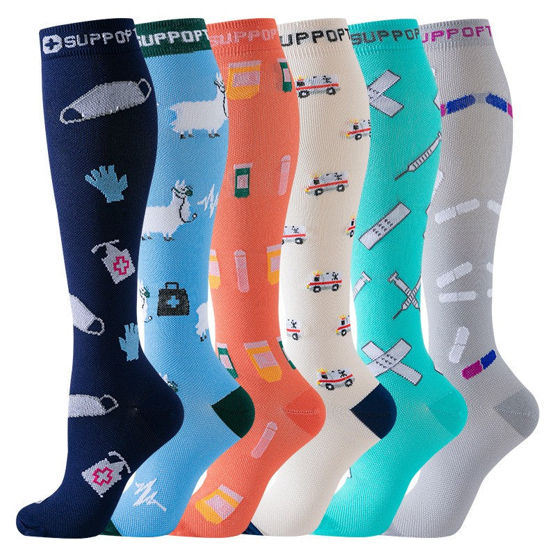 5/6pairs Compression Socks Stockings Womens Mens Knee High Medical