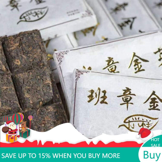 50g Banzhang Golden Buds Ripe Pu-erh Tea Brick Old Yunnan Cooked Pu'er Black Tea