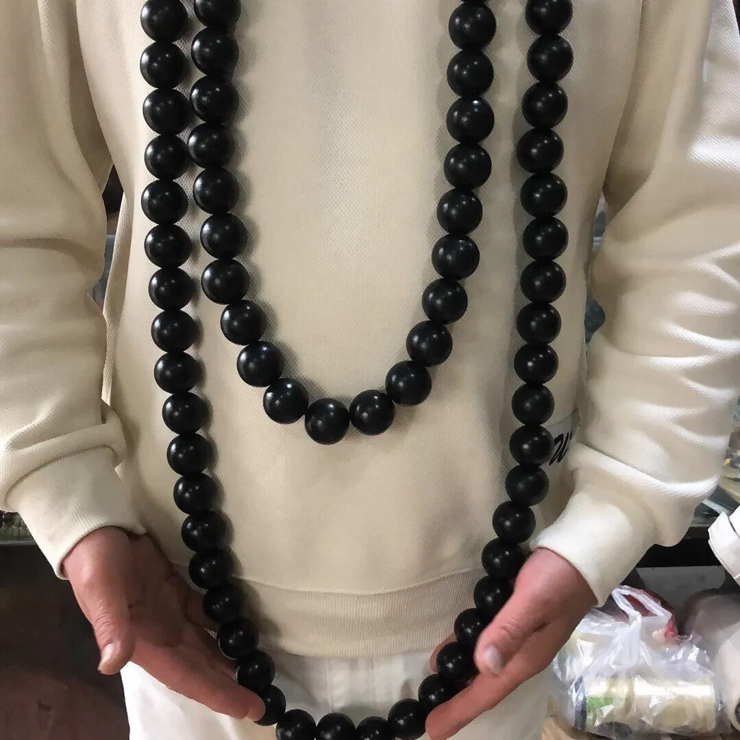 30mm 54 Shaolin Buddha Monk Prayer Mala Black Beads Necklace Kung Fu Suit Rosary