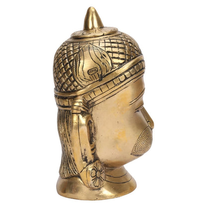 Brass Hanuman Ji Head Idol Bajrangbali Sankat Mochan Statue Figurine Decor