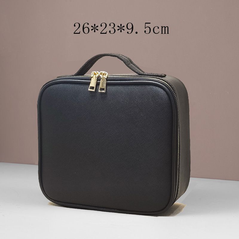Leather Clapboard Cosmetic Bag Professional Make Up Case Storage Handbag Travel
