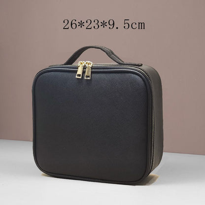 Leather Clapboard Cosmetic Bag Professional Make Up Case Storage Handbag Travel