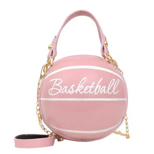 Women's Ball Bag Soft Pu Leather Round Crossbody Thick Chain Handbag Purse