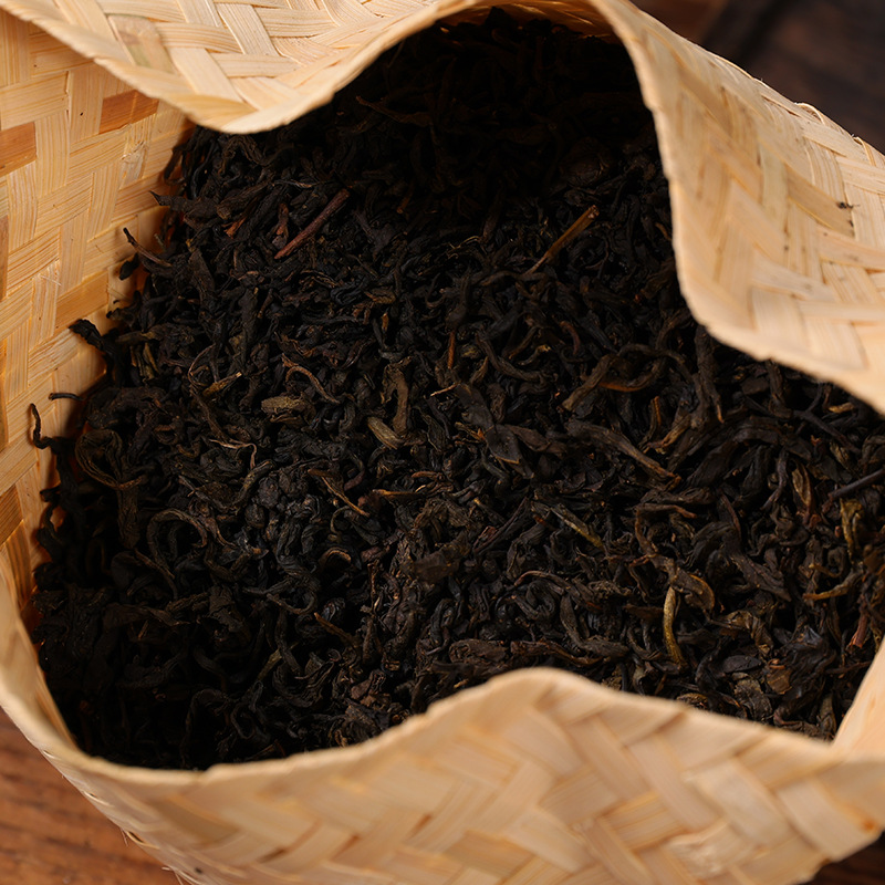 500g Hunan Anhua Black Tea Tianjian Tea Bamboo Basket Tribute Aged Black Tea