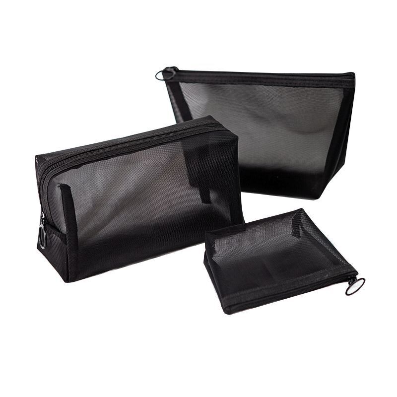 Transparent Mesh Cosmetic Bag Travel Zipper Makeup Case Organizer Storage Pouch