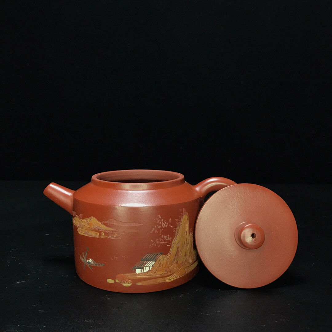 Chinese Yixing Zisha Clay Handmade Exquisite Teapot （如意 底款：燕洪制陶）