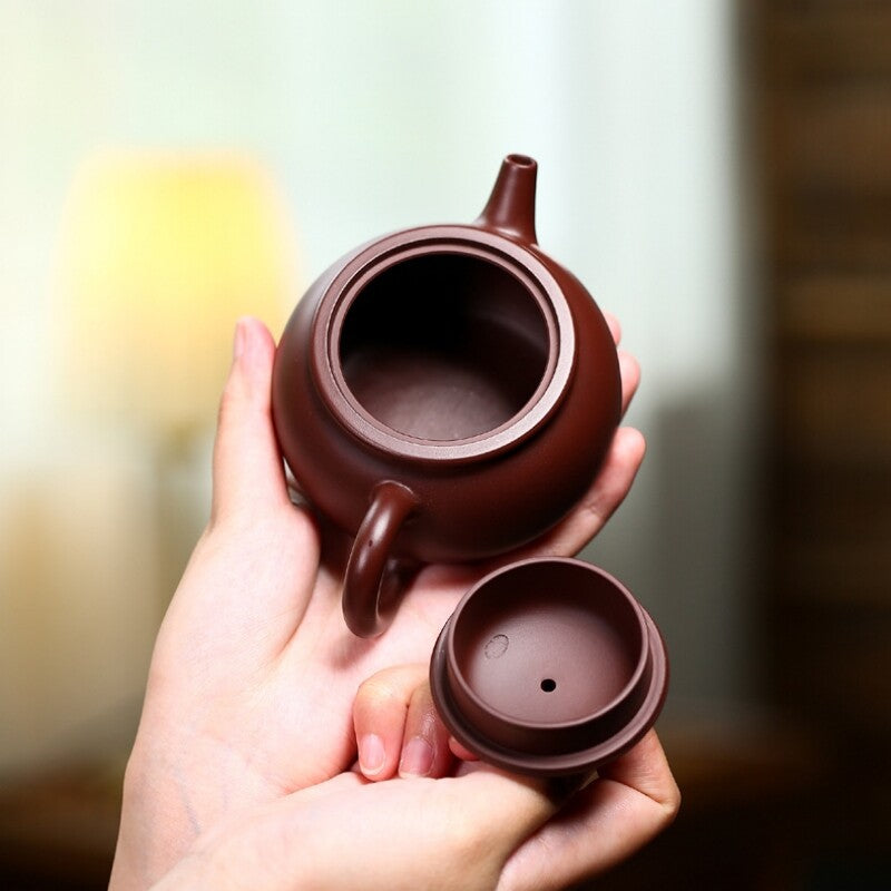 China Tea Pot Marked 7 Infuser Holes Real Yixing Zisha Purple Zhu Clay Pot 210ml