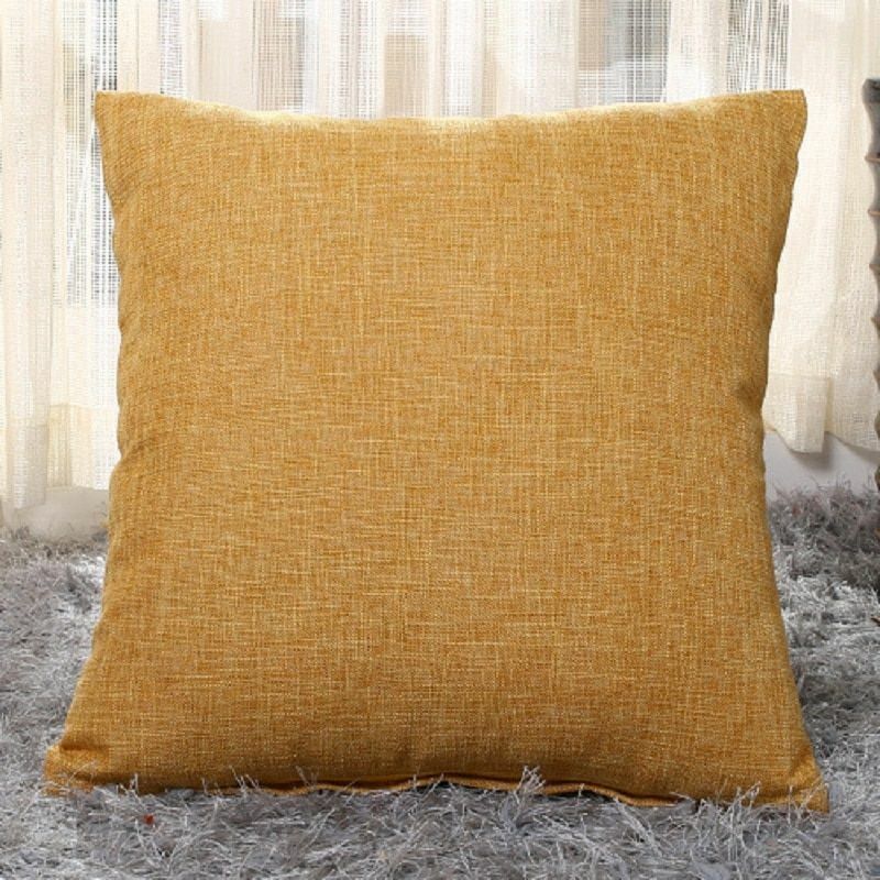 Pillows Cover Sofa Waist Cushion Solid Linen Throw Pillowcase Office Home Decor