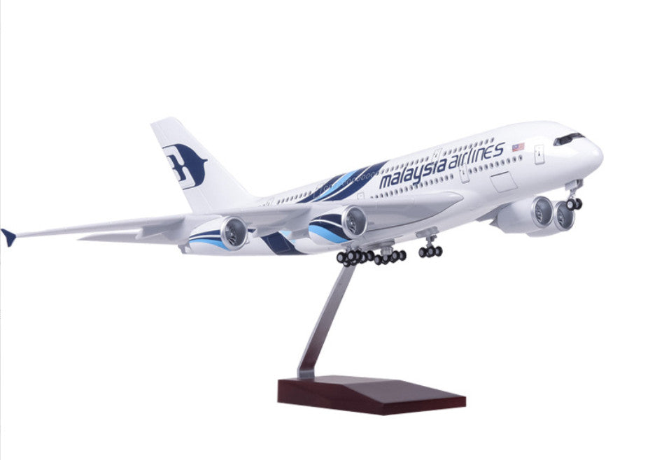46CM 1:160 Malaysia Airlines AIRBUS A380 Airplane Landing Gear Resin Plane Model