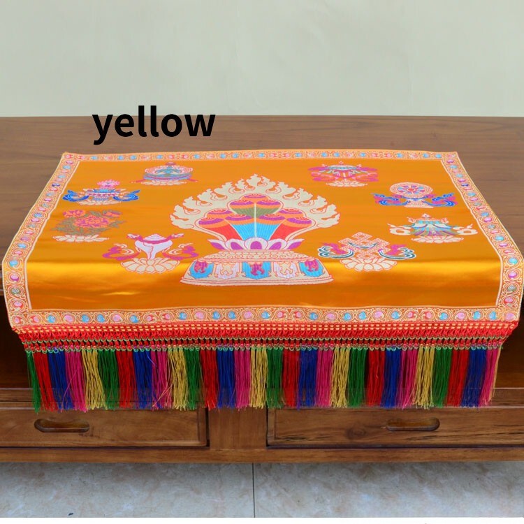 New Buddhist Tibet Family Temple Eight Auspicious Embroidery Table Cloth