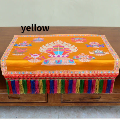 New Buddhist Tibet Family Temple Eight Auspicious Embroidery Table Cloth