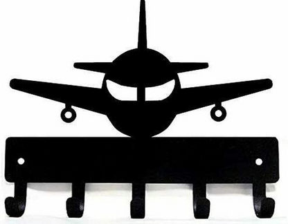 Airplane #1 Key Rack Hanger - 6 inch Wide Metal Wall Art