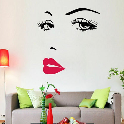 Wall Stickers Vinyl Eyelashes Decals Girls Bedroom Eyebrows Store Beauty Decor