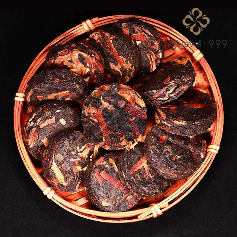 50g Dry Stored Chenpi Ripe Puer Tea Cake Yunnan Mountain Grown Tea